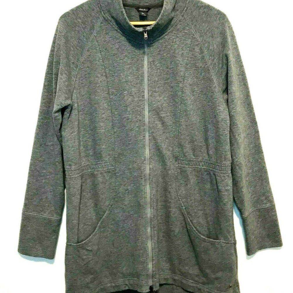 Eddie Bauer Mock Neck Full Zip 100% Cotton Sweater Jacket